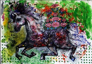 اسب و گل های ایرانی از شمس‌الدین غازی