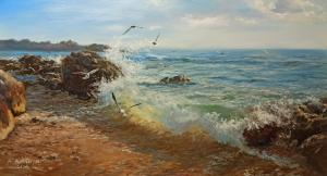 Playing Of Waves And Seabirds  Faramarz Mokhtarpour